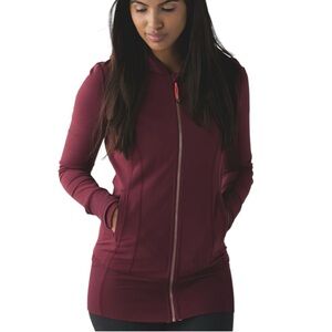 Lululemon Daily Practice Hooded Jacket size 8 Wine Berry